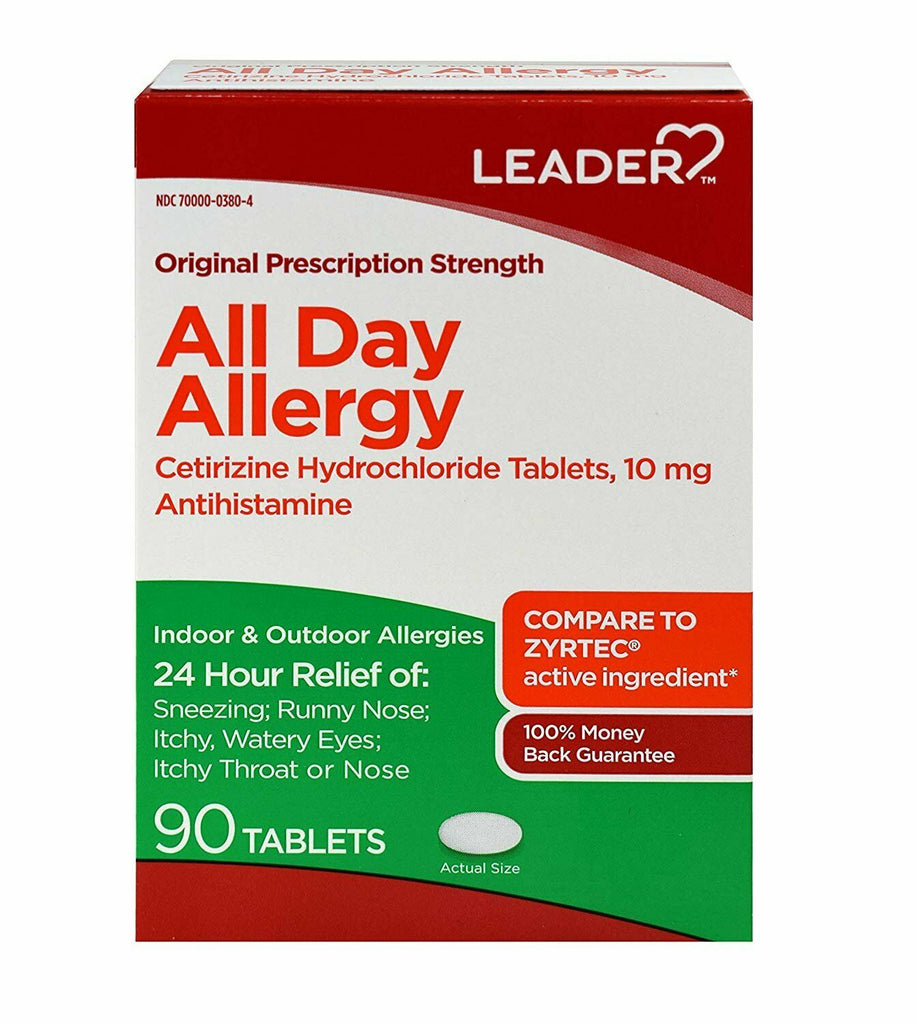 Leader Generic Leader All Day Allergy Relief Tablets Original Prescription Strength 9 ...